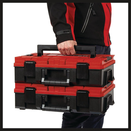 Einhell e-case s-f systemtaske - max. bæreevne: 25 kg - universel opbevaring og transport af tilbehør og værktøj - stabelbar - kan tilsluttes - inklusive skuminteriør