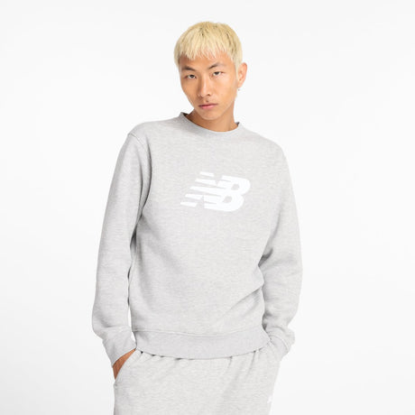 New balance sport core børstet crew herresweater - atletisk grå