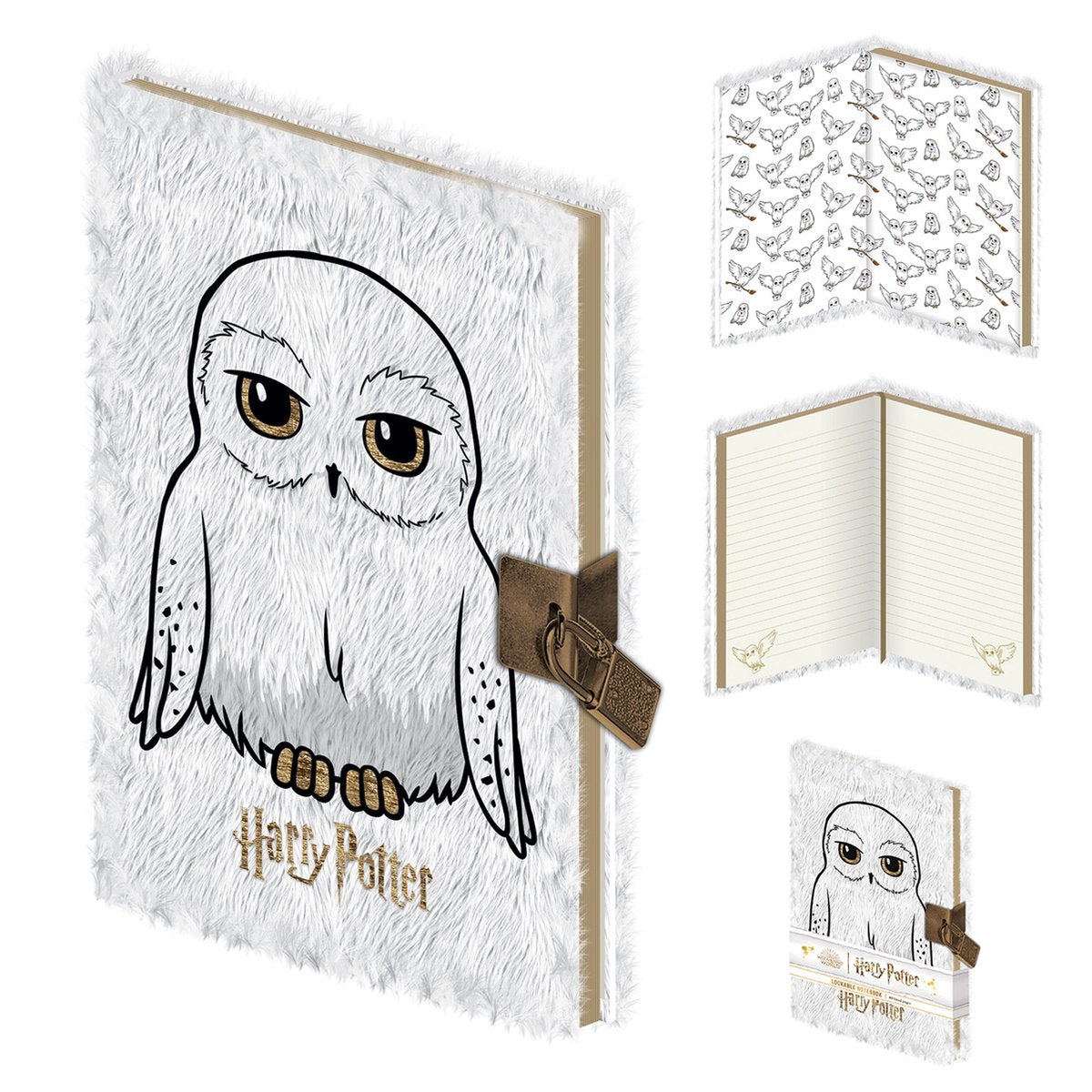 Harry Potter hedwig unisex notesbog - hvidguld - standard