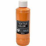 Creotime tekstilfarve uigennemsigtig tekstilmaling - orange, 250ml