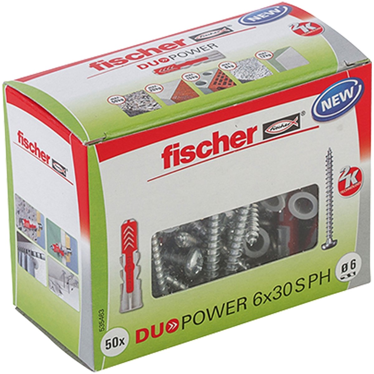 Fischer duopower 6x30 med pandehovedskrue
