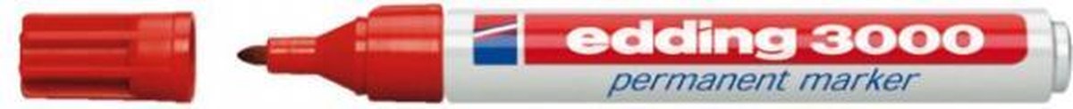 Edding tusch 3000 rund 1,5-3mm rød blister a 1 stk.