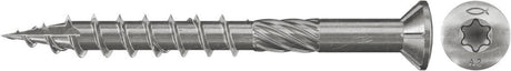 Fischer terrasseskrue 5 x 60 mm - A2 rustfrit stål - delvis gevind - tx optagelse - forsænket hoved - 150 stk.