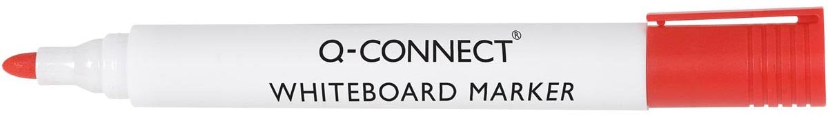 Q-connect whiteboard tusch, 2-3 mm, rund spids, rød 10 stk