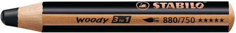 Stabilo woody 3 i 1 - multitalent farveblyant - sort