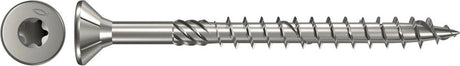Fischer spånpladeskrue 5x60mm - fladt hoved - rustfrit stål A4 - delgevind - T20 - 40566 (pr. 200 stk.)