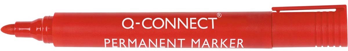 Q-connect permanent markør, 2-3 mm, rund spids, rød 10 stk