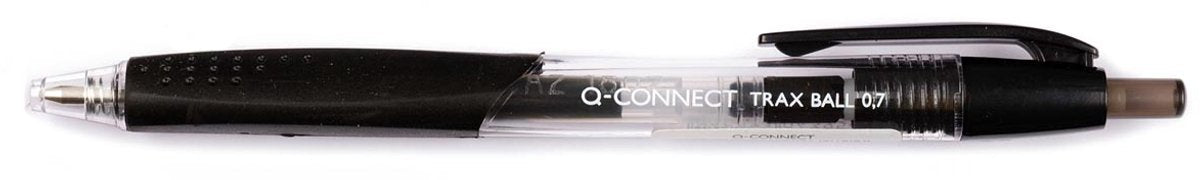 Q-connect kuglepen, med greb, medium spids, sort 12 stk