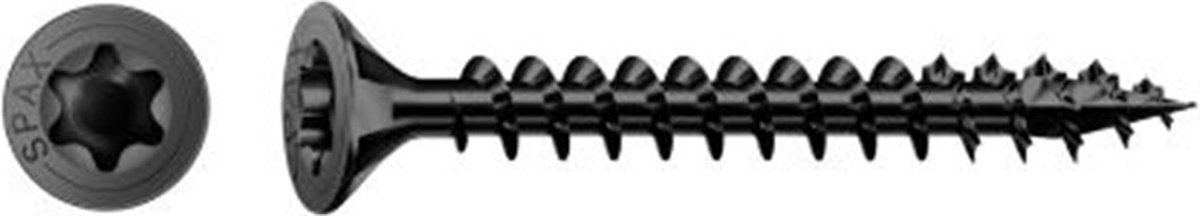 Spax t-star spånpladeskrue 4,0x20mm vk torx t20 sort