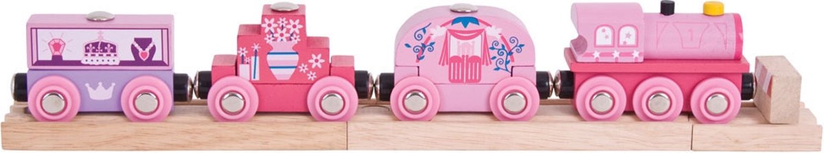 Bigjigs prinsessetog - trætog med 3 vogne - fra 3 år