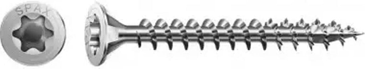 Spax torx træskrue fladt hoved - 4,0x35mm - t10 - 25 stk.