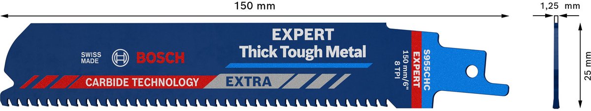 Bosch 2608900365 ekspert frem- og tilbagegående savklinge s955chc tykt hårdt metal