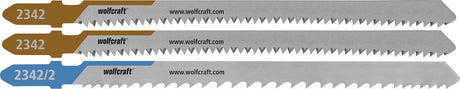 Wolfcraft - stiksavklinger til køkken - 3 stk - til træ, metal og plast - stiksavklinge - 2342000