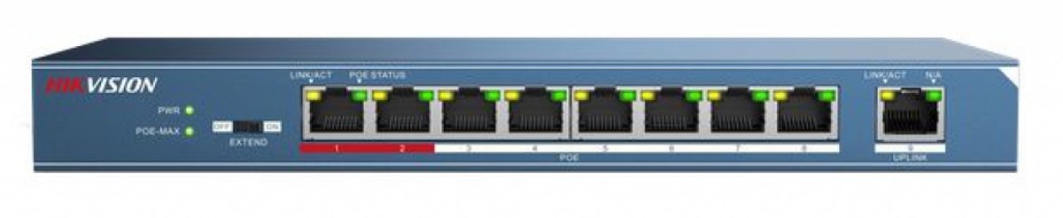Hikvision ds-3e0109p-e – 9-ports 100 mbps uadministreret poe-switch
