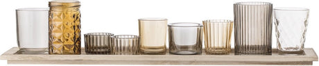 Bloomingville - fyrfadslys - glastræ - brun - sæt af 10 - l56xh10xb14 cm