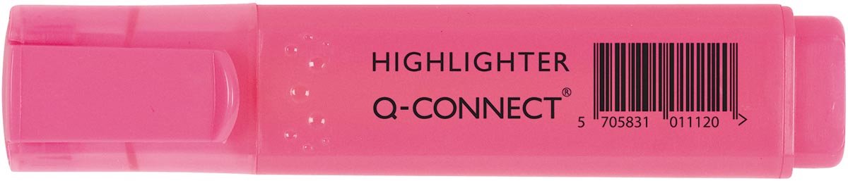 Q-connect highlighter, pink 10 stk
