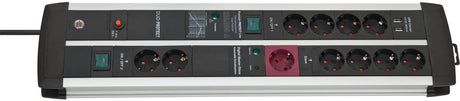 Brennerstuhl premium-protect-line 120.000a automatisk main-follow-stik med overspændingsbeskyttelse og USB 11-vejs duo 3m h05vv-f 3g1.5 1 main 4 follow 4 permanent