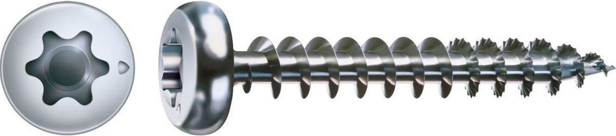 Spax torx træskrue konveks hoved - 5,0x16mm - t10 - 16 stk.
