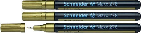 Schneider schrijfwaren schneider lakmarker - maxx 278 - 0,8 mm - goud - 3 stuks - s-127853-3