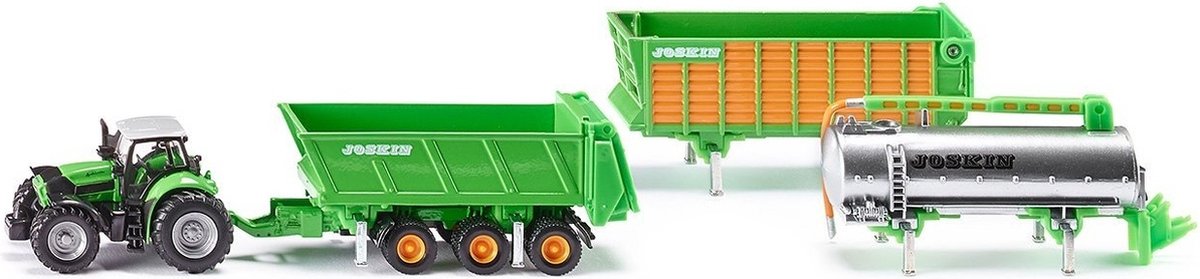 Siku 1848, deutz agrotron x720 traktor med joskin lastophængssæt, skala 1:87, metalplast