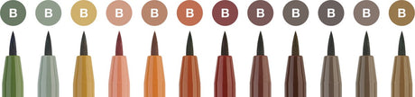 Faber-castell tegnepen - pitt artist pen - jord - 12 dele - fc-267422