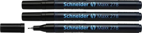Schneider schrijfwaren schneider lakmarker - maxx 278 - 0,8 mm - zwart - 3 stuks - s-127801-3