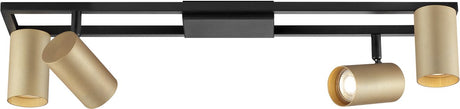Brilliant salor - loftlampe - gu10 4x5w - 350lm - 3000k - dæmpbar - sort guld