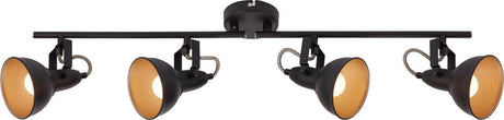 Briloner soft - loftspot - retro overflademonteret spot - sort-guld - 2x E14 armatur - vipbar - metal - 79 cm