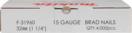 Makita tilbehør f-31960 brads | 32mm 1,4x1,8mm | galvaniseret | 4000 stykker - f-31960