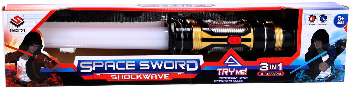 Umærket lyssværd shockwave 43-80 cm