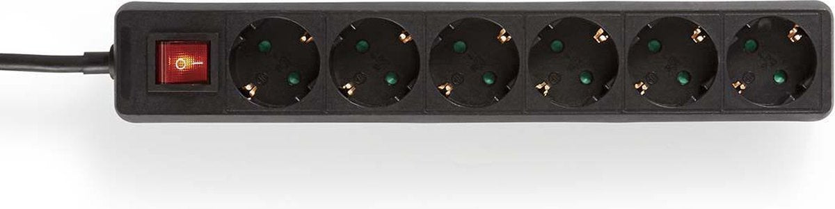Logilink lps202b stikkontakt med afbryder sort jordet stik 1 stk.