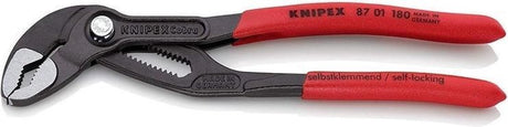 Knipex cobra® højteknologisk vandpumpetang | 180mm længde | skridsikker | plastbelagt | grå atramenteret - 87 01 180 sb