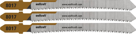 Wolfcraft - 3 stiksavklinger til krydsfiner MDF - 50 mm - HCS klinge med T-skaft - 8017000