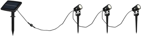 Rl live your light reality obidos - spot - sort mat - inkl. 3x SMD 0,5 W - skumringssensor - USB-tilslutning - justerbar lysstyrke - genopladelig - solenergi - 4000k - hybrid solcelle - genopladelig - udendørs belysning - ip44