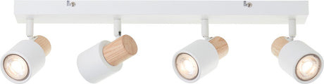 Brilliant pini - loft spotlight bjælke - gu10 max 4x10w - hvidt træ
