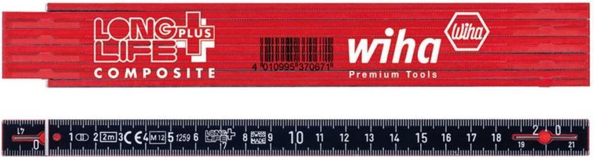 Wiha tommestok longlife® plus komposit 2 m metrisk, 10 dele - 37067