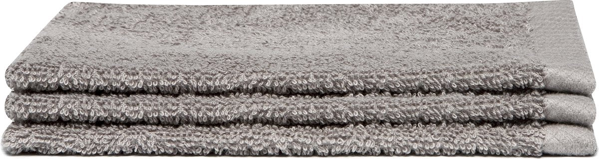 Seahorse washand pure - set 3 stuks - cement