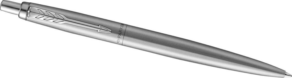 Parker Jotter XL kuglepen | monokrom rustfrit stål | mellempunkt | blåt blæk | gaveæske