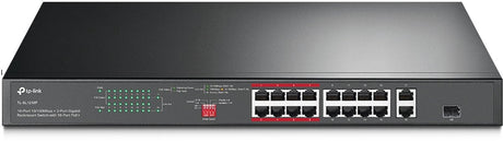 Tp-link TL-SL1218P netværksswitch uadministreret Gigabit Ethernet (10 100 1000) Power over Ethernet (POE) 1 time sort