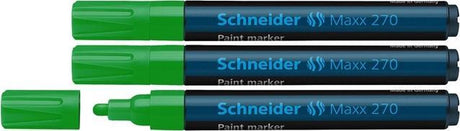 Schneider schrijfwaren schneider lakmarker - maxx 270 - 1-3 mm - groen - 3 stuks - s-127004-3