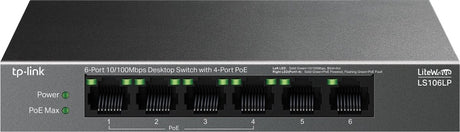 Tp-link litewave ls106lp - netværksswitch - uadministreret - poe - 6 porte