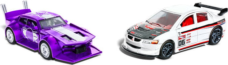 Hot wheels - pull-back speeders - sæt med 2 legetøjsbiler - skala 1:43