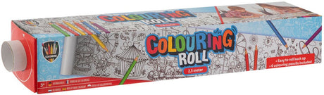 Creative Craft Group Color Roll med tryk og 6 farvede blyanter, 250x42cm