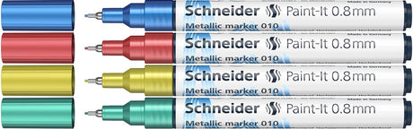 Schneider skriveredskaber schneider metallic tusch - paint-it 010 - linjebredde 0,8 mm - 4 stk - s-ml01011502
