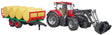 Bruder 3198 case ih optum 3 cvx med frontlæsser, balletrailer