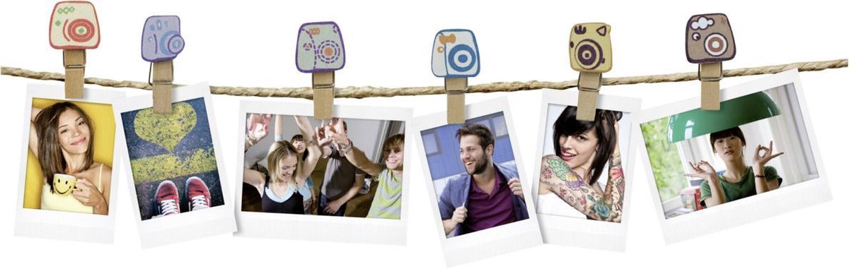Fujifilm instax design clips 10-delt sæt motiv kamera