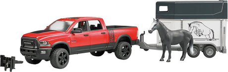 Bruder | 2501 ram 25 | motorvogn | med hestetrailer og 1 hest