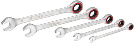 Bosch professionelt kombinationsnøglesæt med skralde 5-delt i etui - 1600a02z3d
