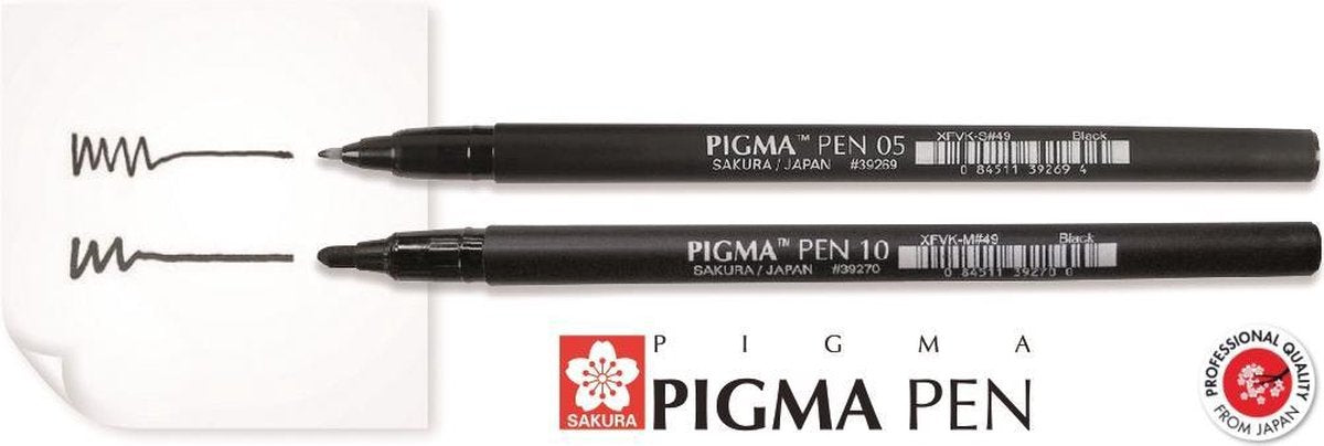 Sakura pigma pen sort sæt 3