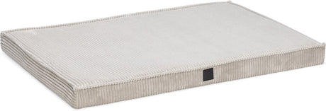 Designed by lotte benchkussen ribbed - hondenkussen - orthopedisch - ribbed stof - lichtgrijs - 108x69x8 cm